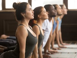 yogis practising yoga