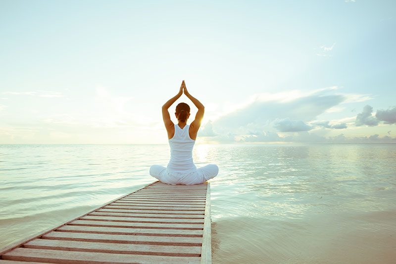 yoga meditation by the sea